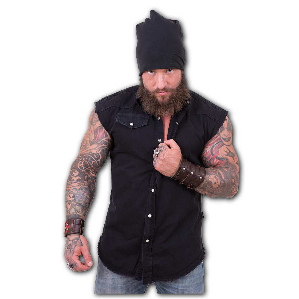 Spiral - METAL STREETWEAR Mouwloos werkshirt - Zwart